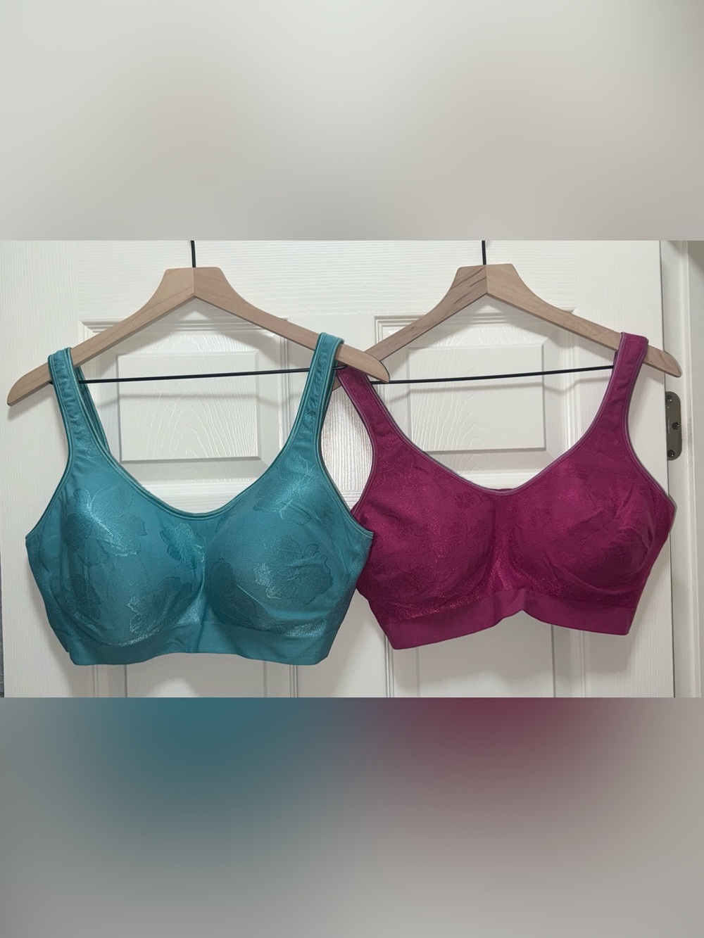 Bali Comfort Revolution Wireless Bras 3XL Pink Teal Bundle 2